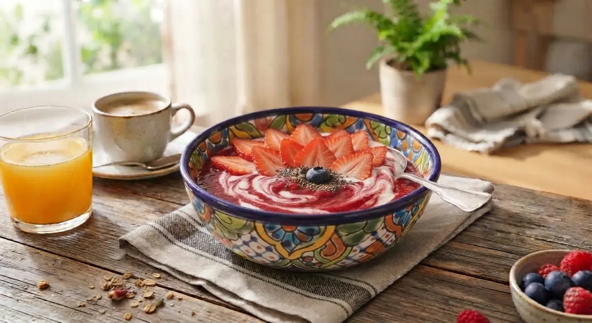 Yogurt with Strawberry Puree